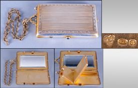 French Deluxe Quality 19th Century Silver Gilt Ladies Combined Card/Note & Stationary Compact