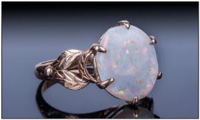 Antique 18ct Gold Set Single Stone Opal Ring Marked 18ct.