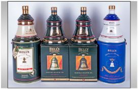 Bells Whisky Bell Decanter Christmas 1989, 94 & 95. All boxed & unopened. Together with Princess