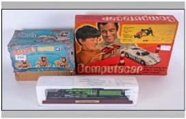 Grandpa`s classic car and computacar from the fifties, in original boxes along with LNER flying