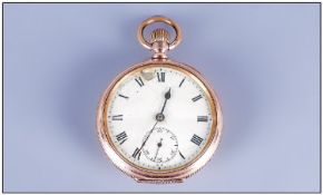 A Vintage 10ct Gold Plated Cased Open Faced Pocket Watch Guaranteed to be gold filled & wear 10