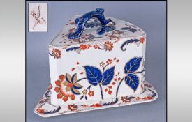 Staffordshire 19th Century Large Pottery Cheese Dish & Stand, Circa 1880, 8`` in height.
