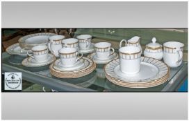 Royal Doulton Dinner Service, 'Sovereign' Design H4973, Comprising, 4 tea cups, 4 coffee cups, 4