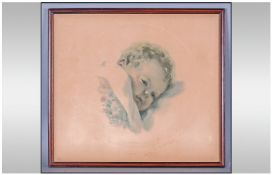 Bessie Pease Gutmann Framed Print. Titled "On Dreamlands Border" Gutmann and Gutmann, made in USA.