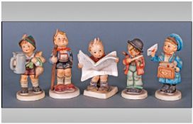 Hummel Figures, A Collection of Early Figures, Comprises 1/ For Father, 5.25 Inches High. 2/ Postman