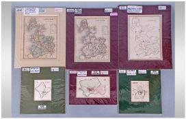 Three Antique Maps of Lancashire ( by S Lewis 1835 and 2 by J Archer 1846 and 1848). All with colour