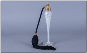 John Ditchfield Handmade Glass Atomizer with Glass Form, Label to Base. Stands 8.25 Inches High.