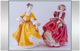 Royal Doulton Figures, 2 in total, 1. 'Top O' The Hill' HN 1937, 
2. 'Stephanie' HN 2807 Both 7.