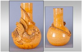 New Orleans Art Pottery Company 'Wyvern' Vase, probably by George Ohr; an extremely rare piece of