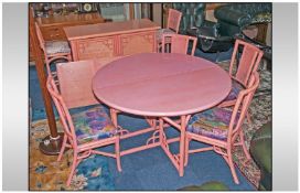 Late 20th Century Modern Limed Ash Dining Suite. Comprising Oval Extending Dining Table, 4 Chairs,