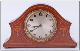 Bayard French Mahogany Cased Shaped Mantel Clock, with finely inlaid decoration to front of clock,