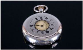 Edwardian Silver Demi Hunter Pocket Watch, silver import marks for Birmingham 1914. Working