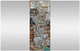 Contemporary Decorative Lamp, silver effect lamp raised on a circular base. Sold as found, not