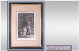 Black and White Blind Stamped Proof Print. Pencil signed to the margin Frank Dicksee,' A Lady