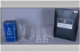 Collection Of Royal Doulton Crystal Including a set of six boxed drinking glasses plus one boxed