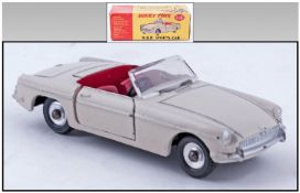 Dinky 113 MGB Sportscar White With Opening Doors, boxed. Original. No driver.