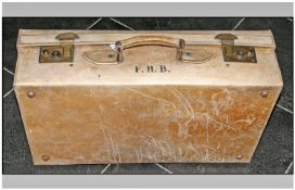 1930's Suitcase with brass lock plates and a pig skin case.