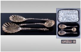 A Very Fine Edward Hutton Late 19th Century Boxed Set Of Silver Gilt Apostle Serving Spoons, with