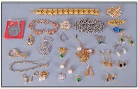 Small Collection Of Costume Jewellery. Comprising necklaces, bracelets, brooches, earrings, etc.