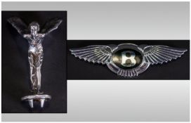 Rolls Royce Chrome Car Mascot Together With A Bentley Car Badge