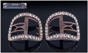 George III Fancy And Rare Pair Of Silver Shoe Buckles. Hallmark London 1792, makers mark W.E for