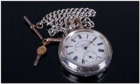 Fattorini & Sons Silver Open Faced Enterprise Pocket Watch. Swiss non-magnetic lever with attached