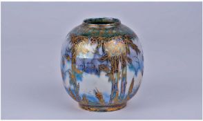 Royal Worcester Crown Ware Lustre Vase. RW 313. Circa 1920's. Height 3.5 inches.
