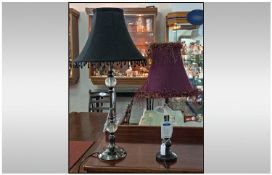 Two Contemporary Table Lamps. Both with shades.