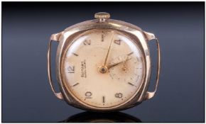Gents 9ct Gold Rotary Sports Wristwatch, Arabic and baton numerals with subsidiary seconds, fully