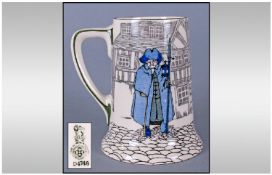 Royal Doulton Series Ware Tankard, 'Nightwatch Man' D 4746. Rare blue glaze. 5.5" in height.