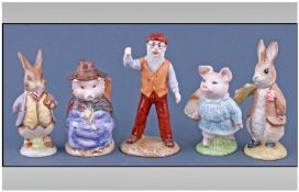 Five Royal Albert Beatrix Potter Figures comprising Mr Benjamin Bunny, And The Pig had None,
