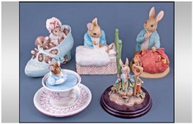 Various Beatrix Potter Figures including two figures designed by Border Fine Art Studios, Border