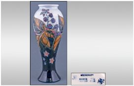 Moorcroft Modern Baluster Vase 'Blackberries & Leaves' Pattern, designer Sally Tuffin. Circa 1995.