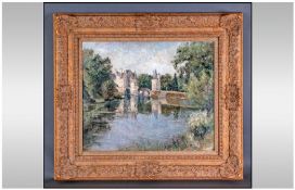 Frank Ormrod (1896-1988) "Chenonceau" Oil On Canvas. 20 x 24 inches. Signed indistinctly lower left.