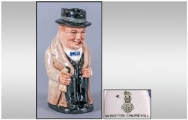 Royal Doulton Small Toby Jug 'Winston Churchill' D6175. Excellent Condition. 4" in height.