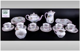 Shelley 1930's 29 Piece Teaset, Wild Flowers, pattern number 13668. Comprises tea pot, hot water