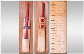 Stuart Surridge Autographed Cricket Bat Of The South African Cricket Team That Toured England In
