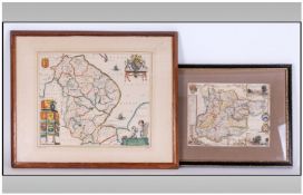 Two Hand Coloured Printed Maps one of Essex and one of Lincolnshire. Map size 10.5 by 8 inches and