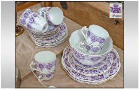 Late Victorian "The Foley China" 27 Piece Part Tea Service. Registration number Rd118299. Puce