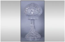 1930's Style Cut Crystal Table Lamp of good quality, Stands 12.25" in height.