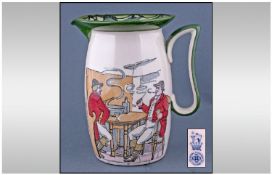 Royal Doulton Series Ware Jug 'Huntsmen at the Inn', D2778, showing the scene of two huntsmen