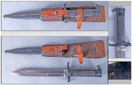 Swedish M1896 Mauser Bayonet, Scabbard And Frog. Nice all steel Swedish Mauser bayonet, scabbard and