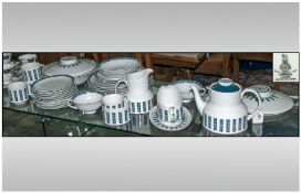 Royal Doulton Part Coffee Set 'Moonstone' TC1023 marked to base comprising coffee pot, tureens,