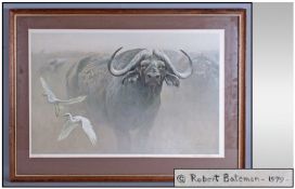 Robert Bateman 'Water Buffalo' Limited Edition Signed Print 336/950. Signed in pencil lower right.