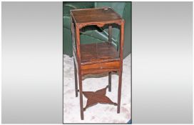 Mahogany Georgian Square Wash Stand Unit, with a central draw and shaped edge, terminating on an
