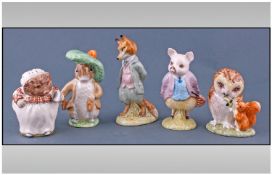 Beswick Beatrix Potter Figures, 5 In Total. 1, Foxy whiskered gentleman B.P 3A, Beswick number 1277,