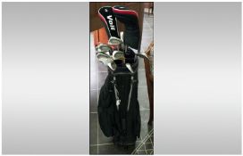 Full Set Of Golf Clubs With Trolley, to include Callaway bag, Volt Woods, Howson Putter, Spalding
