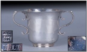 Guernsey Channel Islands Mid 18th Century Fine Silver Christening Cup, makers mark I.H. circa