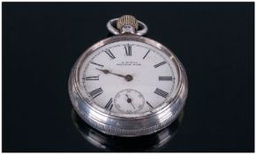 Waltham Silver Open Faced Pocket Watch. Hallmark Birmingham 1896. Overwind.