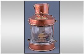 Masthead Copper Ships Lantern. 10 inches in height.